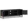 Mueble Para Tv De Madera Maciza De Mango 120x30x40 Cm Negro