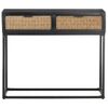 Mesa Consola De Madera Maciza De Mango 90x35x76 Cm Negro