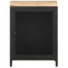 Mesita De Noche Madera Maciza De Mango Rugosa 40x30x53 Cm Negro