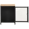 Mesita De Noche Madera Maciza De Mango Rugosa 40x30x53 Cm Negro