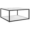 Mesa De Centro Vidrio Templado Blanco 80x80x35 Cm