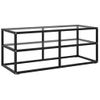 Mueble Para Tv De Vidrio Templado Negro 100x40x40 Cm