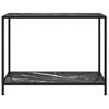 Mesa De Consola Negro Vidrio Templado 100x35x75 Cm