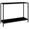 Mesa De Consola Negro Vidrio Templado 100x35x75 Cm