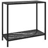 Mesa De Consola Negro Vidrio Templado 80x35x75 Cm