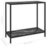 Mesa De Consola Negro Vidrio Templado 80x35x75 Cm