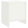 Mesita De Noche Madera Maciza De Mango Blanco 35x30x40 Cm