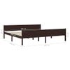 Estructura De Cama Madera Maciza Pino Marrón Oscuro 200x200 Cm