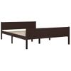 Estructura De Cama Madera Maciza Pino Marrón Oscuro 160x200 Cm