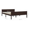 Estructura De Cama Madera Maciza Pino Marrón Oscuro 160x200 Cm