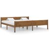 Estructura De Cama Madera Maciza Pino Marrón Miel 200x200 Cm