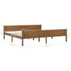 Estructura De Cama Madera Maciza Pino Marrón Miel 200x200 Cm