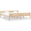 Estructura De Cama De Madera Maciza De Pino 200x200 Cm Marrón