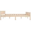 Estructura De Cama De Madera Maciza De Pino 200x200 Cm Marrón