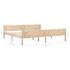 Estructura De Cama De Madera Maciza De Pino 200x200 Cm Marrón