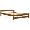 Estructura De Cama Madera Maciza Pino Marrón Miel 120x200 Cm