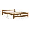 Estructura De Cama Madera Maciza Pino Marrón Miel 120x200 Cm