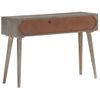 Mesa Consola De Madera Maciza De Mango Gris 110x35x75 Cm