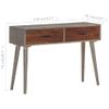 Mesa Consola De Madera Maciza De Mango Gris 110x35x75 Cm