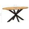 Mesa De Comedor De Madera De Mango Rugosa 160x90x75 Cm Marrón