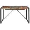 Mesa De Comedor De Madera Maciza Reciclada 140x140x75 Cm Multicolor