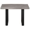 Mesa De Centro Borde Natural Madera Maciza Acacia 60x60x40 Cm Gris