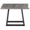 Mesa De Centro Borde Natural Madera Maciza Acacia 60x60x40 Cm Gris