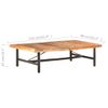 Mesa De Centro De Madera Maciza De Acacia 142x90x42 Cm Marrón