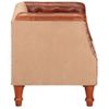 Sillón Cúbico De Cuero Auténtico Y Madera Maciza Mango Marrón