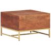 Mesa De Centro Madera Maciza De Acacia Marrón Miel 67x67x45 Cm