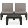 Set De Muebles De Jardín 2 Piezas Con Cojines Plástico Gris