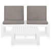 Set De Muebles De Jardín 2 Piezas Con Cojines Plástico Blanco