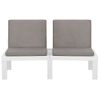 Set De Muebles De Jardín 2 Piezas Con Cojines Plástico Blanco