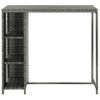 Mesa Bar Estante Almacenaje 120x60x110cm Ratán Sintético Gris