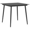 Mesa De Comedor Para Jardín Acero Y Vidrio Negro 80x80x74 Cm