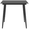 Mesa De Comedor Para Jardín Acero Y Vidrio Negro 80x80x74 Cm