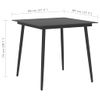 Mesa De Comedor Para Jardín Acero Y Vidrio Negro 80x80x74 Cm