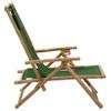 Silla De Relajación Reclinable De Bambú Y Tela Verde