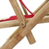 Silla De Relajación Reclinable De Bambú Y Tela Roja