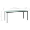 Mesa De Jardín De Aluminio Y Vidrio Gris Claro 190x90x74 Cm