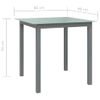 Mesa De Jardín De Aluminio Y Vidrio Gris Claro 80x80x74 Cm