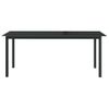 Mesa De Jardín De Aluminio Y Vidrio Negro 190x90x74cm