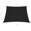 Toldo De Vela Hdpe Negro 160 G/m² 3/4x2 M