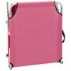 Tumbona Plegable Con Toldo De Acero Rosa Magento