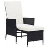 Set Muebles De Jardín 2 Piezas Y Cojines Ratán Sintético Negro