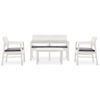 Set De Muebles De Jardín 4 Piezas Con Cojines Plástico Blanco