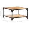 Mesa De Centro De Madera Maciza De Mango 60x60x35 Cm Marrón