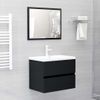 Conjunto De Muebles De Baño Aglomerado Negro