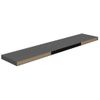 Estante Flotante De Pared Mdf Gris Brillo 120x23,5x3,8 Cm