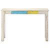 Mesa Consola De Madera De Mango Rugosa Blanca 115x35x77 Cm